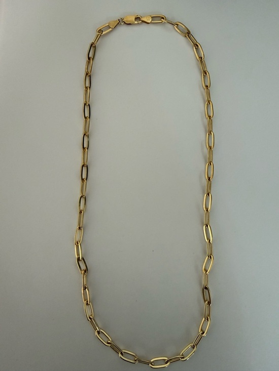 None Jewelry - Gold Plated Paperclip Chain Necklace - Elegant Women's Jewelry 22”